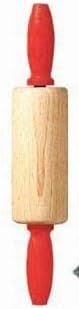 Linden Sweden Children’s Wooden Rolling Pin, Ideal for Fun Baking in the Kitchen, Play-Doh, and Crafts, 8.5” Long With Red Handles...