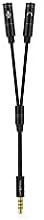 3.5mm Mic and Headphone Jack Splitter, Audio Y Splitter Adapter Extension Cable for Gaming PC, PS5, PS4, Xbox Series X, One S, Tablet, Mobile, Gam...