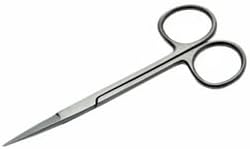 Iris Scissors - 4-Piece Instrument-Grade Stainless Steel Scissors Set - 2 Straight Iris Scissors (4.5 inches each) and 2 Curved Iris Scissors (4.5...