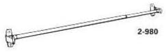 Graber 7/16-Inch Round Sash Cafe Curtain Rod (28 to 48-Inches Adjustable Width, White w/ Brass Ends)...