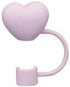Cute Heart-shaped Straw Cover Cap for Stanley Cup, Reusable Silicone Straw Topper, 10mm Dust-Proof Silicone Straw Cover Cute Tumbler Cup Accessori...