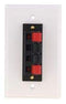 White 4 Terminal Spring Clip Wall Plate for Audio Speaker Wires...