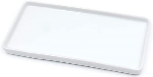 Ceramic Tray, Small Rectangle White Organizer for Candle, Soap, Jewelry, Perfume, Towel Holder, Bathroom, Kitchen Sink, Counter, Restroom...