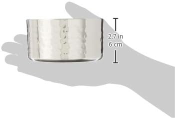 Winco Double Wall Wine Coaster, Satin Finish, Hammered, 5" Diameter, Silver...