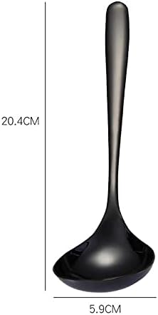 2-Pack Black Soup Ladle 304 Stainless Steel Spoon Kitchen Serving Sauce Server...