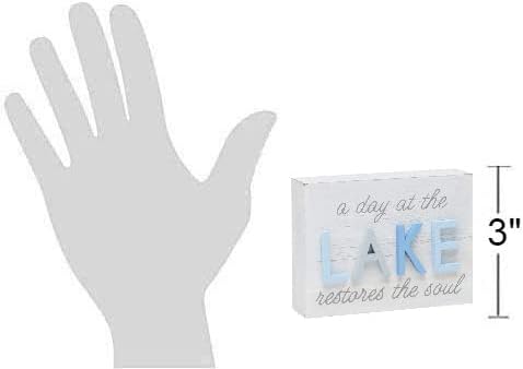 "A Day at the Lake Restores the Soul 3D Block Sign - Rustic Home Decor - Lake House Decor - Great Gift for Lake Lovers...