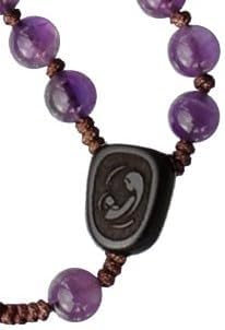 Sine Cera Amethyst/Jujube Wood 5 Decade Catholic Rosary, Laser Engraved Crucifix/Double-Sided Centerpiece, Smooth 6mm Beads...