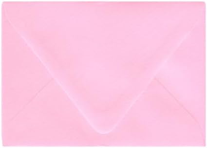 Cotton Candy Pink A1 Euro Flap Envelopes, 3 5/8 x 5 1/8 inches, Set of 10, Made from Pop-Tone Paper...