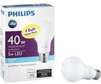 PHILIPS 469809 4-Pack 40W Equivalent Daylight A19 Medium LED Light Bulb, 4 Count (Pack of 1)...