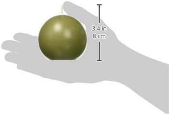 Zest Candle 6-Piece Ball Candles, 3-Inch, Sage Green...