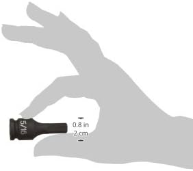 Grey Pneumatic (1910F) 3/8" Drive x 5/16" Hex Driver Socket , Black...