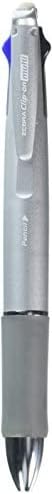 Zebra Clip-On 1000, 4 Color 0.7 mm Ballpoint Multi Pen 0.5 mm Pencil, Silver Body (B4SA2-S)...