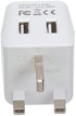 Ceptics UK Travel Adapter Plug - with 2 USB + USA Socket Input - Type G - Ultra Compact - Safe Grounded Perfect for Cell Phones, Laptops, Camera C...