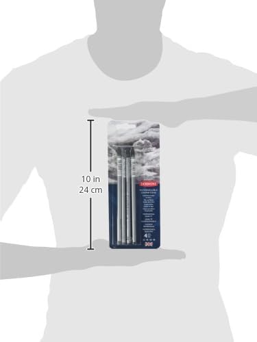 Derwent Watersoluble Graphitone Pencils, Fine Point, Black, 4 Pencils per Pack (34304)...