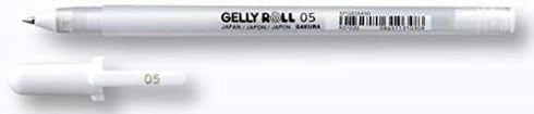 SAKURA GEL PEN GELLY ROLL THIN 0.5MM - WHITE - PROFESSIONAL USE...