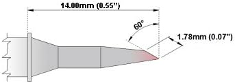 Thermaltronics H60-BC1 Bevel 60deg 1.78mm (0.07in) interchangeable for Hakko T31-03BC1...