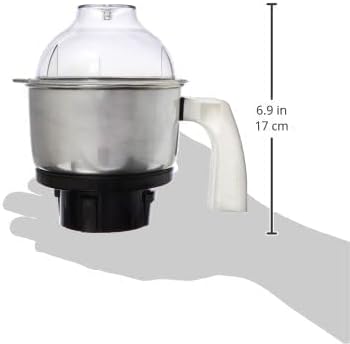 Preethi MGA-504 Stainless Steel Genie Jar for Eco Twin, Plus/Chef Pro and Blue Leaf, 0.5-Liter, Silver...