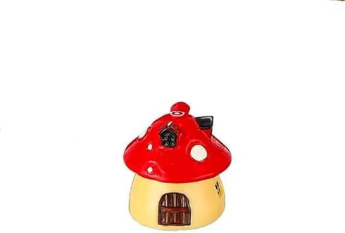 Mushroom House Garden Accessories Miniatures Fairies Gnome Figures Resin Garden Mushroom House Figures Fake Pond Lawn Bridge Figurines Terrarium O...