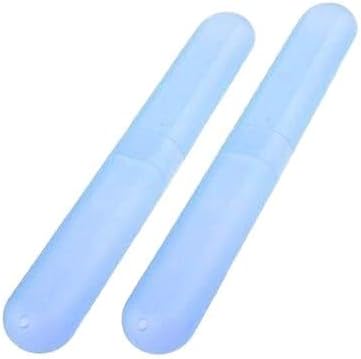 2 Pcs Random Color Travel Toothbrush Holder Case Boxes Tube Cover Toothbrush Storage Box Reusable Plastic Toothbrush Box Travel Containers Box...