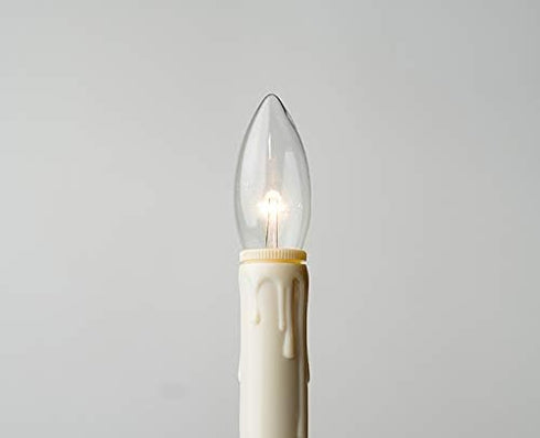 Set of Four Adjustable Height Battery Operated LED Window Candles with Daily Timer Ivory Candle Stick. (Antique Bronze)...