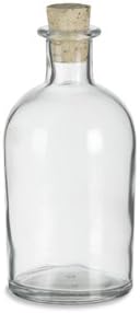 Nakpunar Boston Round Clear Glass Bottle, 8.5 Oz. w/Cork - ball bottle, round bottle for oils, witch spells, wedding favors, bath bubbles...