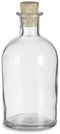 Nakpunar Boston Round Clear Glass Bottle, 8.5 Oz. w/Cork - ball bottle, round bottle for oils, witch spells, wedding favors, bath bubbles...