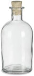 Nakpunar Boston Round Clear Glass Bottle, 8.5 Oz. w/Cork - ball bottle, round bottle for oils, witch spells, wedding favors, bath bubbles...