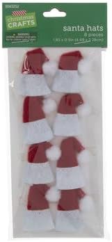 Christmas Crafts Tiny Gnome Felt Santa Hats - 8 Count - 1 x 2 Inches...