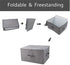 Folding Storage Box with Zip Lid and Handles, Rigid Storage Baskets With Linen Fabric& Plastic Board, Closet Shelf Drawers,Dark Gray, 2 pcs...