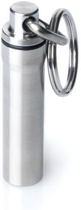 GUS Original Pill Fob, Made in USA, Stainless Steel Keychain Pill Holder, AAA Battery Holder...