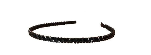 Fashion Super Shiny Women Two Rows Black Crystal Beads Headband Girls Headwear Rhinestone Beaded Hair Band Hair Accessories Women's Fashion Headba...