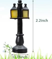 Blue Street Light Garden Miniature Accessories, Garden Kit, Garden Animals, Resin Miniature Figurines Dollhouse Accessories Micro Landscape Orname...