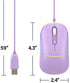 Wired Mouse, LED Computer Mouse Wired, 4 Adjustable DPI up to 6400 Ultra Silent Mouse, Optical Tracking USB Mouse Soft Rubber Corded Mouse for Lap...
