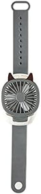 Upgrade version USB Rechargeable Fan With Comfortable Wrist Strap Portable Mini Fan Watch Built in colorful LED change light - Gray...