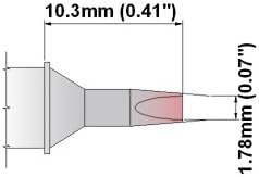 Thermaltronics S75CH016 Chisel 30deg 1.78mm (0.07in) interchangeable for Metcal SSC-772A...