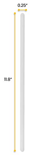EISCO 12PK Polypropylene Stirring Rods, 11.8" - Rounded Ends, 7mm Diameter - Excellent for Laboratory or Home Use - Chemical & Heat Resistant Plas...