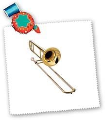 3dRose Trombone Square Quilt Sheet, 10 by 10-Inch...