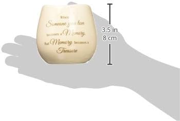 Pavilion - 8 Oz Candle Holder - Cream Beige Ceramic Candle Vessel with 100% Soy Wax, Tranquility Scent When Someone You Love Becomes A Memory Reme...