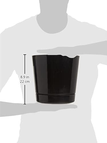 Novelty Majestic Full Depth Round Cylinder Pot, Glossy Black, 8-Inch (10088)...