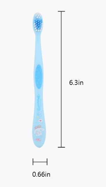 Individually Packaged Cute Toothbrush Set, Compact Head (Sky blue, 3 Count)...