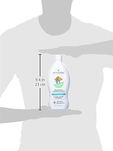 ATTITUDE Baby Dish Soap and Bottle Cleaner, EWG Verified Dishwashing Liquid, No Added Dyes or Fragrances, Tough on Milk Residue and Grease, Vegan,...