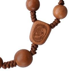 Sine Cera Light Jujube Wood 5 Decade Catholic Rosary, Double-sided Laser Engraved Centerpiece, Smooth 8/10mm Beads...