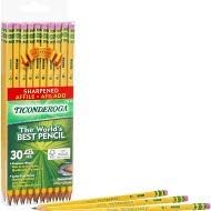 Ticonderoga Wood-Cased Graphite Pencils, 2 HB Soft, Pre-Sharpened, Yellow, 30 Count (13830), 2 Pack...