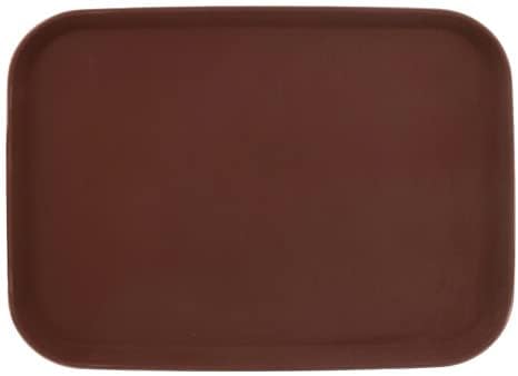 G.E.T. NS-1014-BR BPA-Free Non-Slip Plastic Rectangular Serving Tray, 10" x 14", Brown...