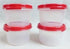 Tupperware Modular Mates Set of 4 Sheer #1 Rounds - 7 oz. Capacity Each - Liquid & Airtight Red Seals...