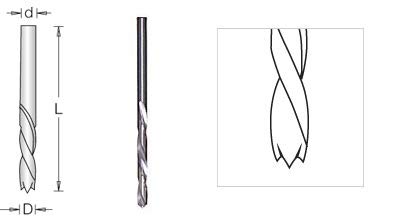 Amana Tool - 463002 Solid Carbide Drill Bit L/H 2mm Dia x 49mm Long x 2mm Shank...
