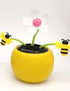 1Pc Yellow Solar Dancing Flower Sunflower Decors, Car Swinging Dancing Decor,Solar Dancing Ornament,Car Windowsill Decor,Honey Bee Swing Decors,So...
