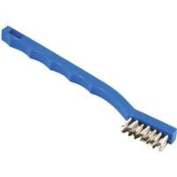 Forney 70488 Wire Brush, Stainless Steel with Plastic Handle, 7-1/4-Inch-by-.006-Inch , Blue...