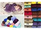 Matissa Newborn Baby Photography Prop Swaddle Cheesecloth Knit Crochet Wrap 16 Colors Available (Light Purle)...