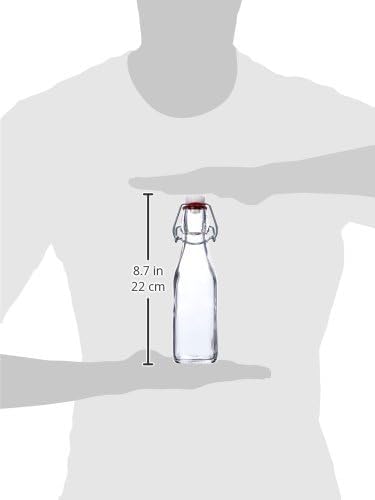 Bormioli Rocco Swing Bottle - 8.5 oz, Recyclable Glass with Airtight Seal - BPA-Free & Dishwasher Safe - Ideal for Infused Drinks, Juices, Oils - ...